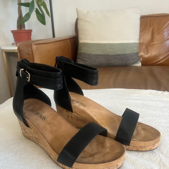 Dream Pairs Women Ankle Strap Wedge Sandals Strap Platform Heel size 8 in black - Picture 7 of 10